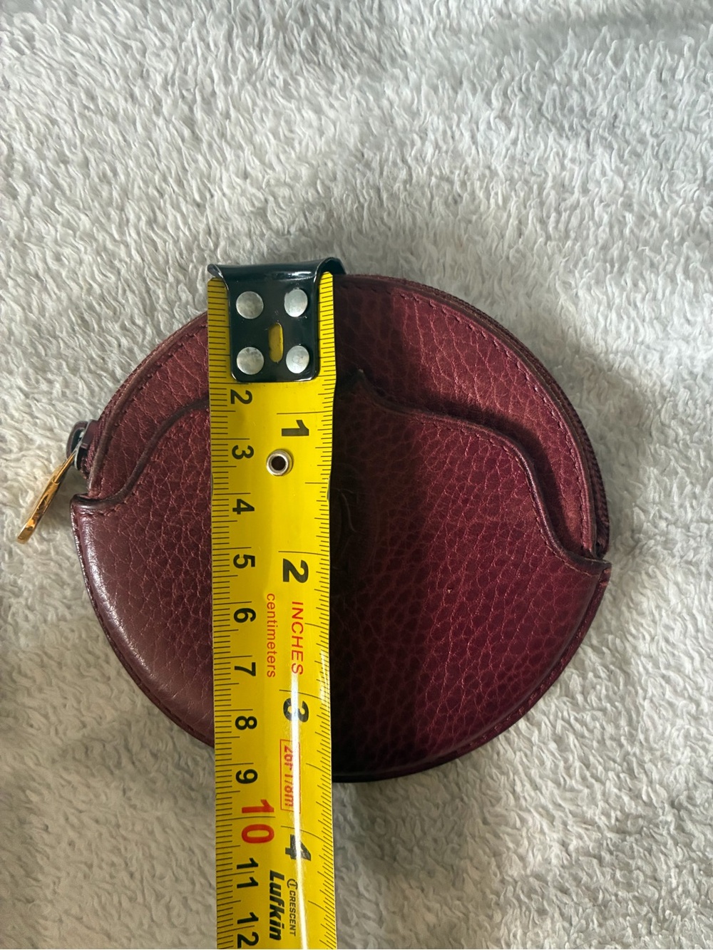 Cartier Round Leather Coin Case in Burgundy - Picture 7 of 10